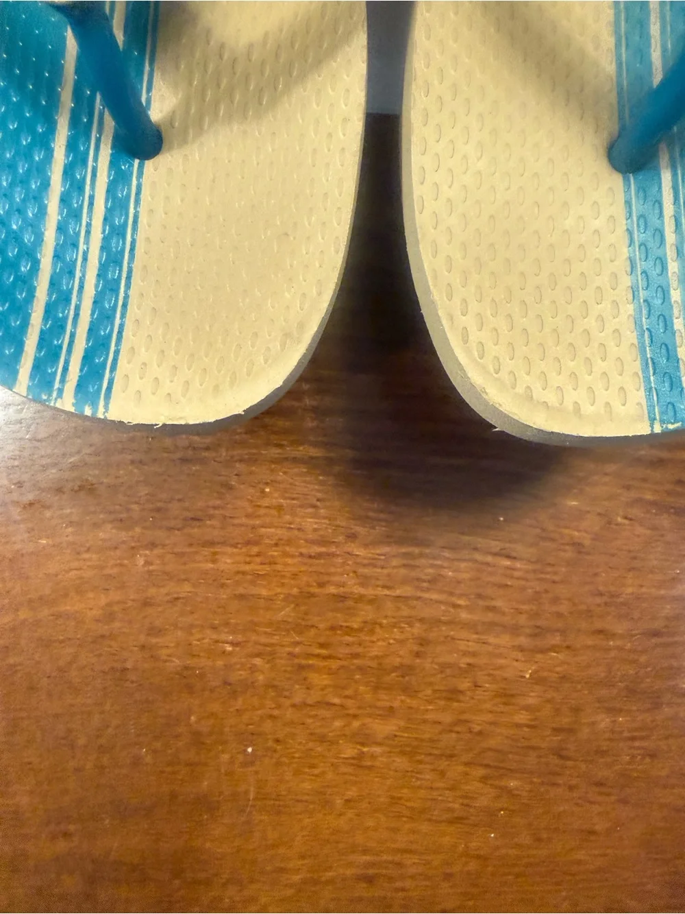 Tory Burch Teal Strap Sandals with Tan Striped Footbed Size 11